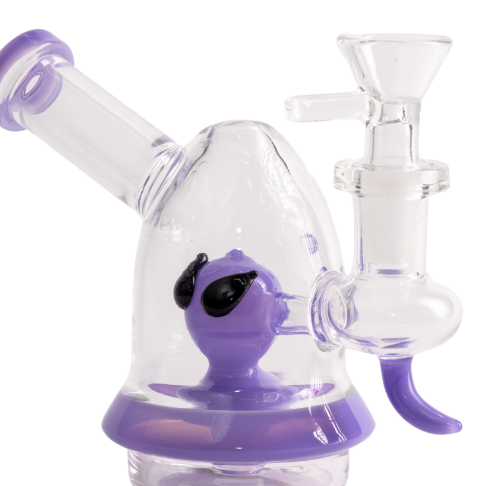 Mini Alien Glass Bong 4" Compact Quality Bong