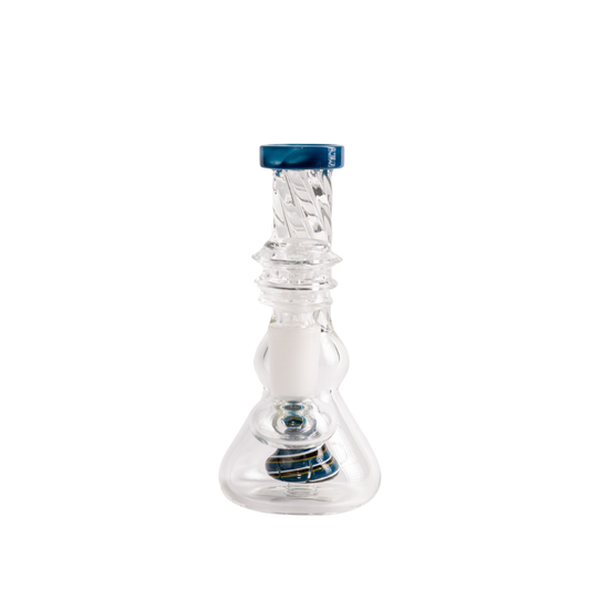 Twisted Neck Mini Bong with Colored Mouthpiece 5" Glass Bong