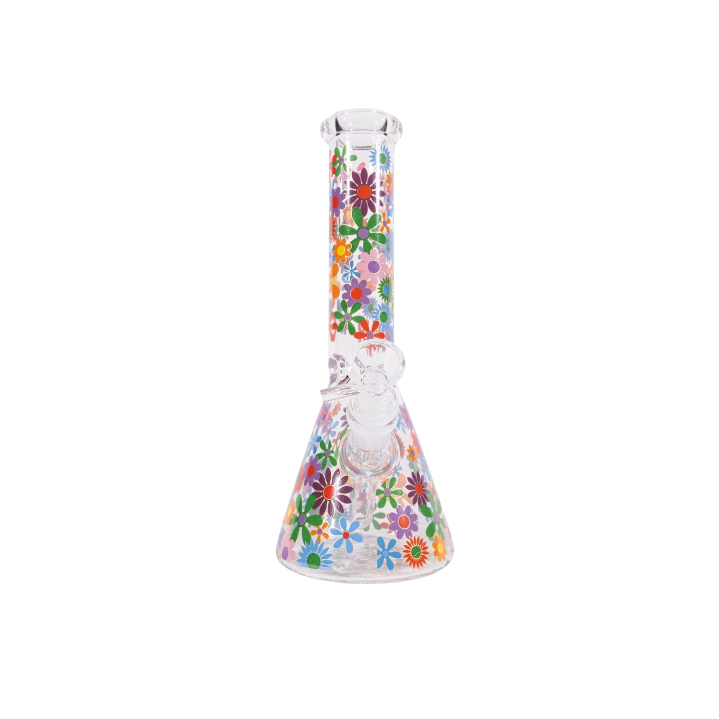 Flowers Beaker Bong 10" – Floral Glass Water Pipe
