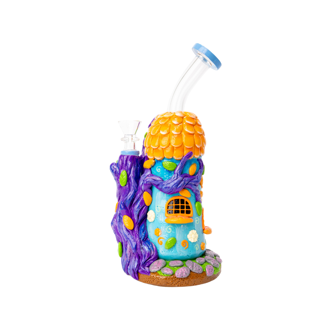 Purple Tree House Bong 10 Inch Fantasy Glass Bong
