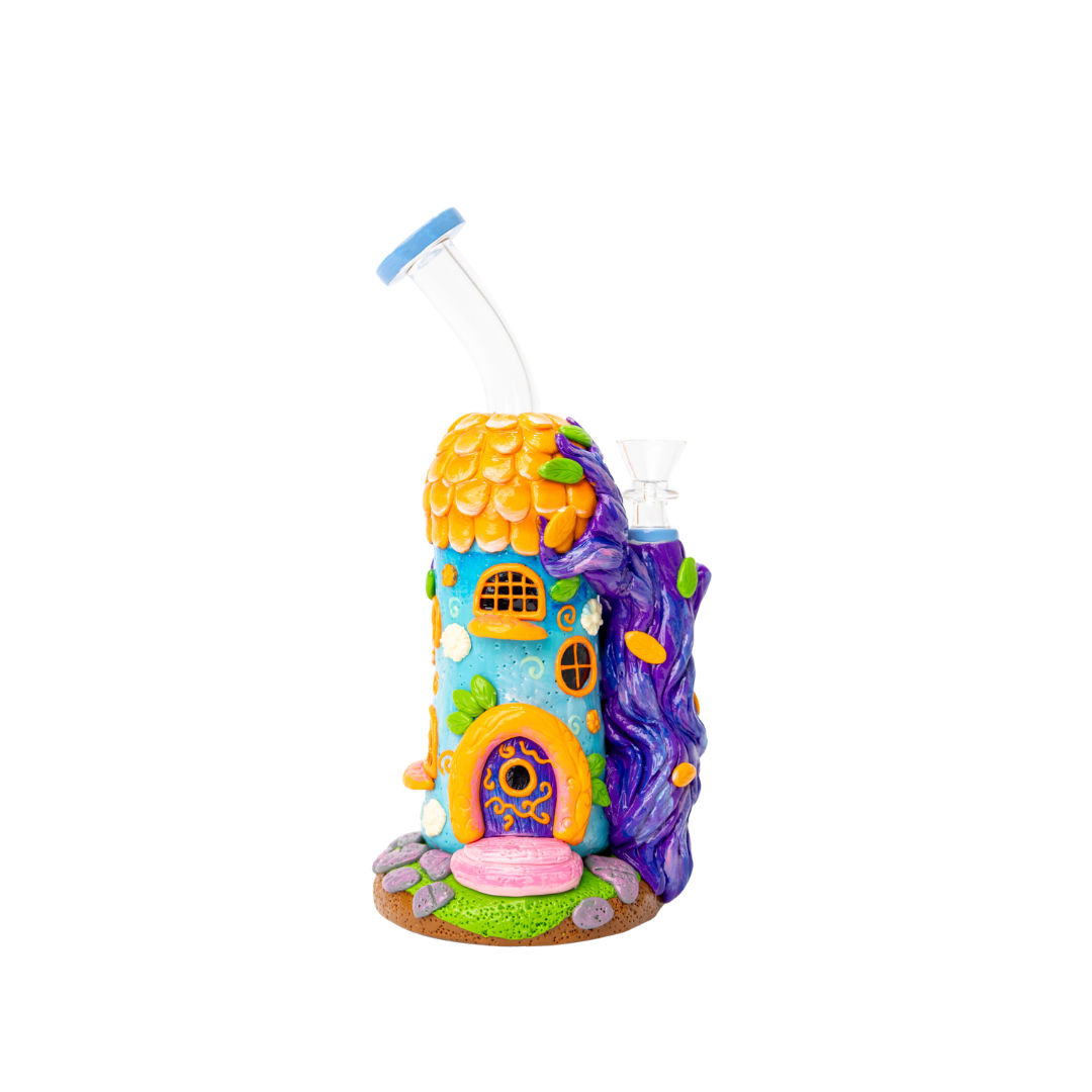 Purple Tree House Bong 10 Inch Fantasy Glass Bong