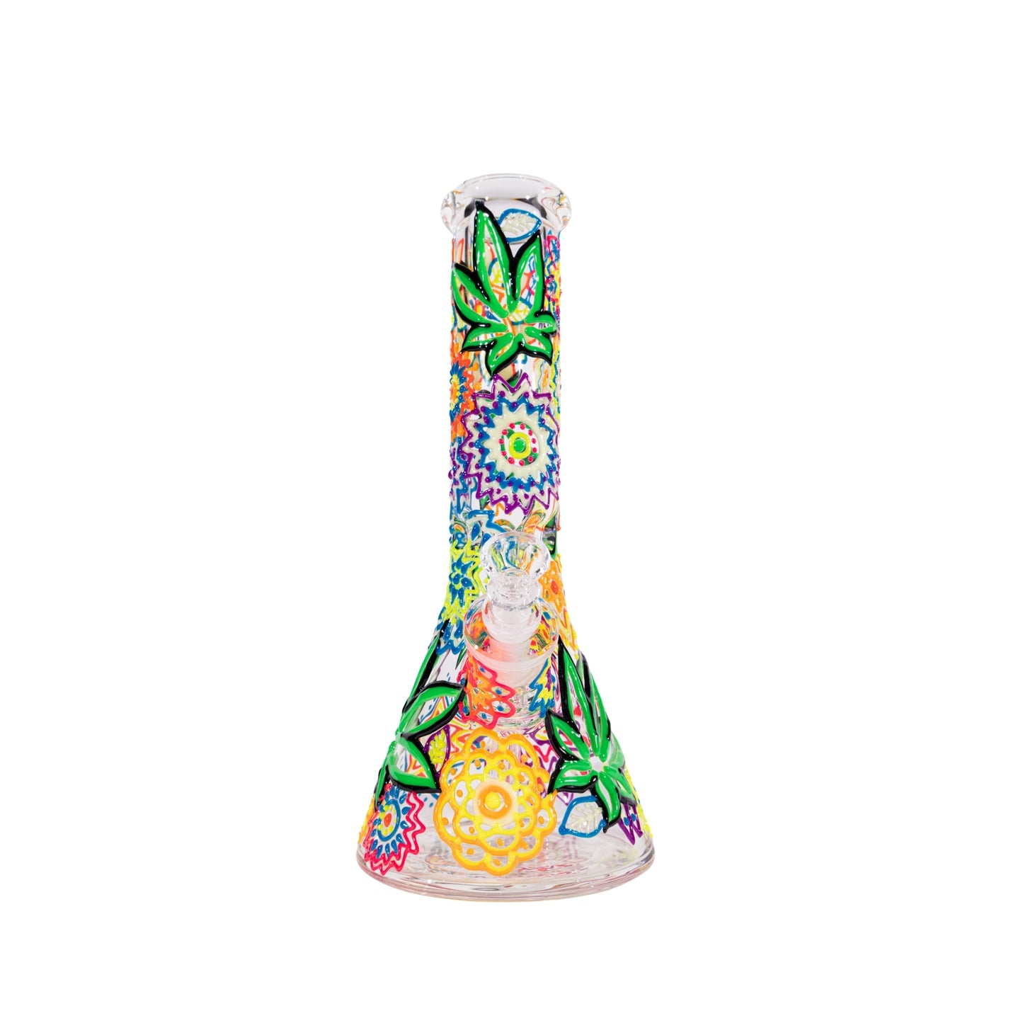 Colorful Plant Beaker Bong 12.5 Inch Artistic Glass Bong