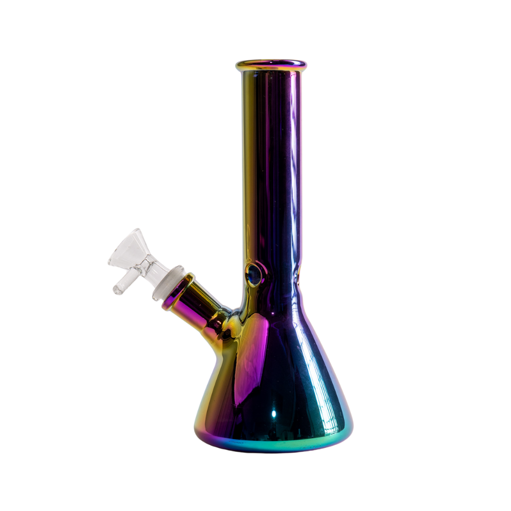 Multicolor Beaker Bong 8 Inch Compact Glass Bong