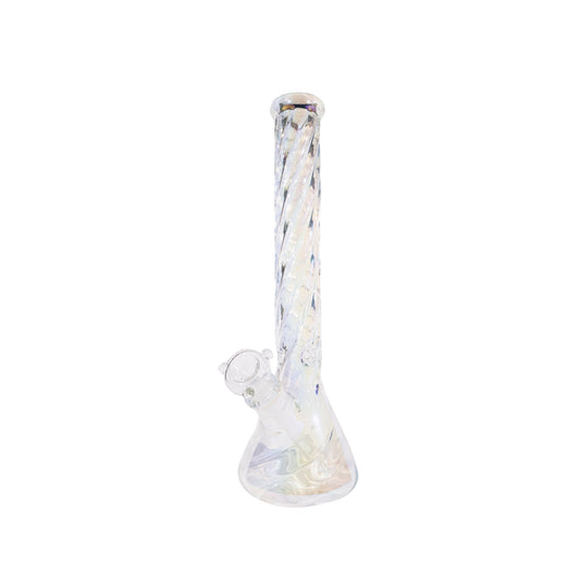 Twisted Neck Holographic Beaker Bong 16 Inch Glass Bong