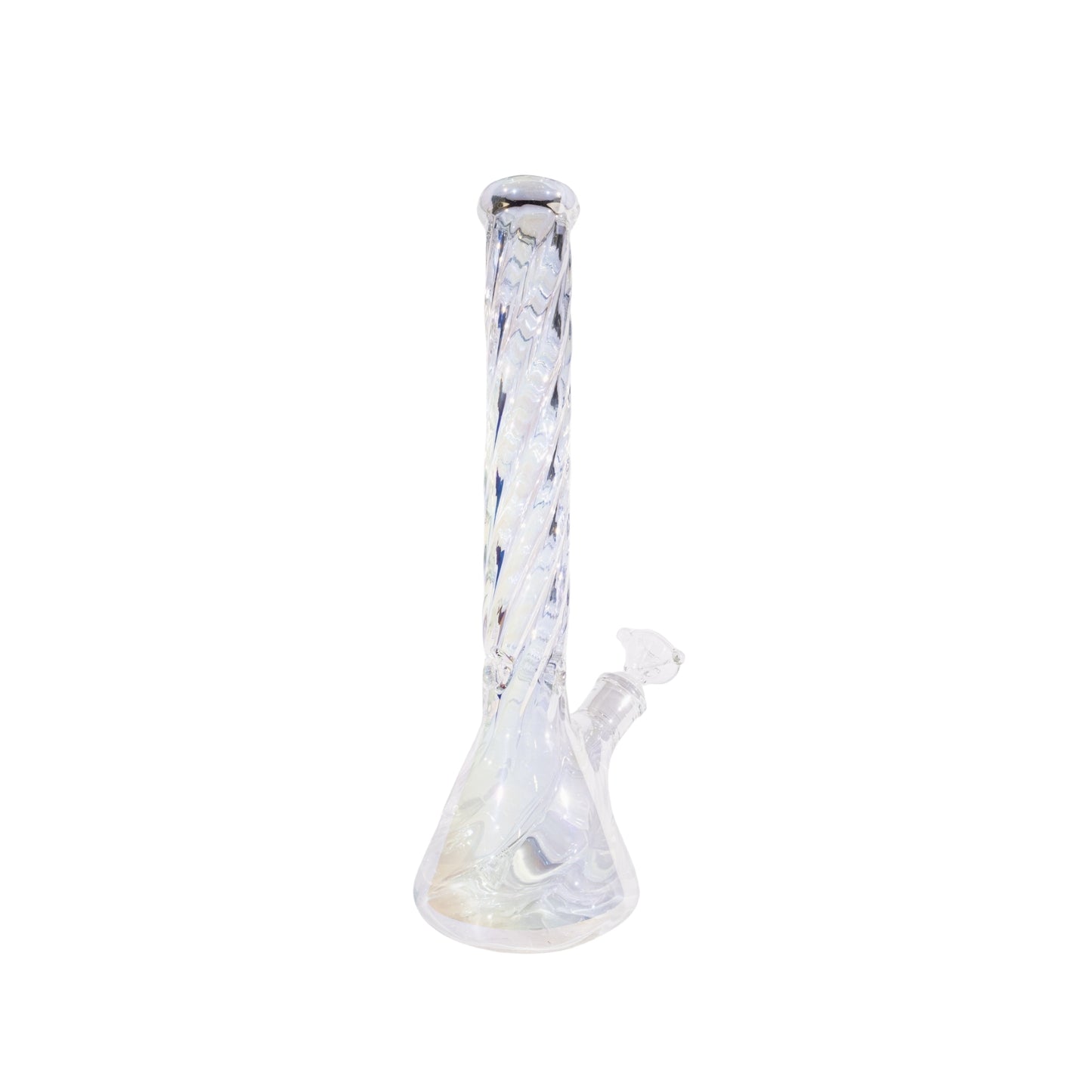 Twisted Neck Holographic Beaker Bong 16 Inch Glass Bong