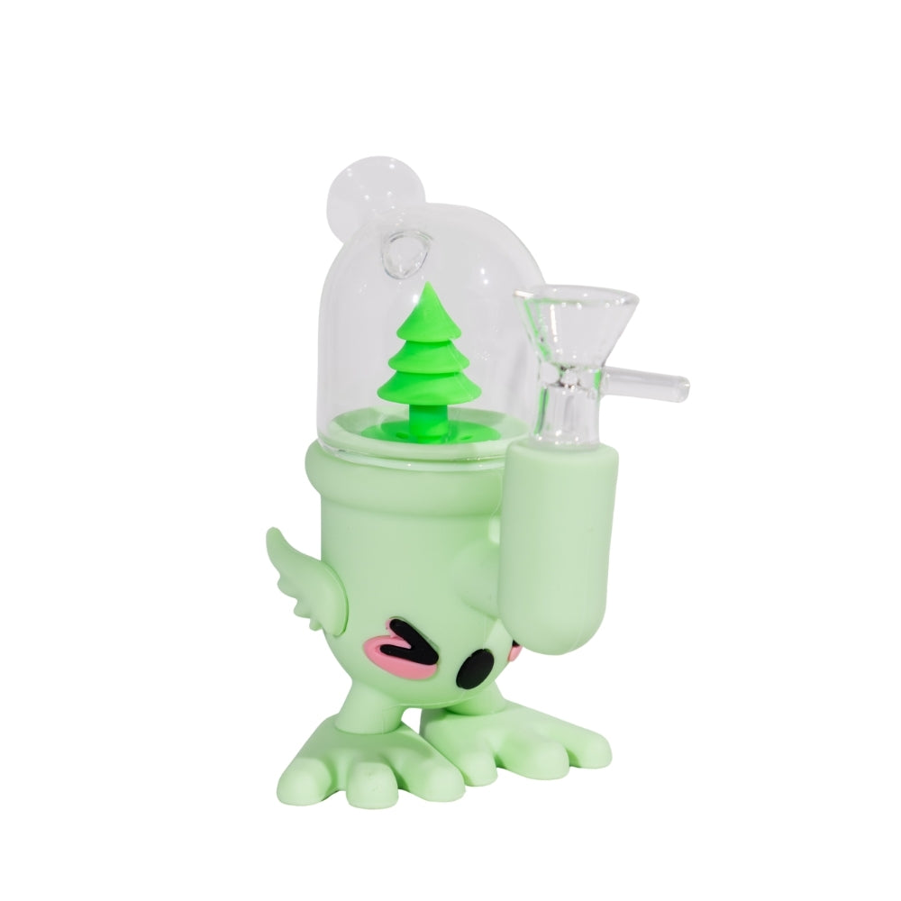 Silicone Glass Tree Bong Cute Mini Dome Bong with Perc