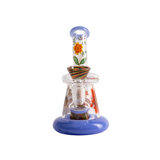 Flower Design Mini Bong 5.5" Glass Bong