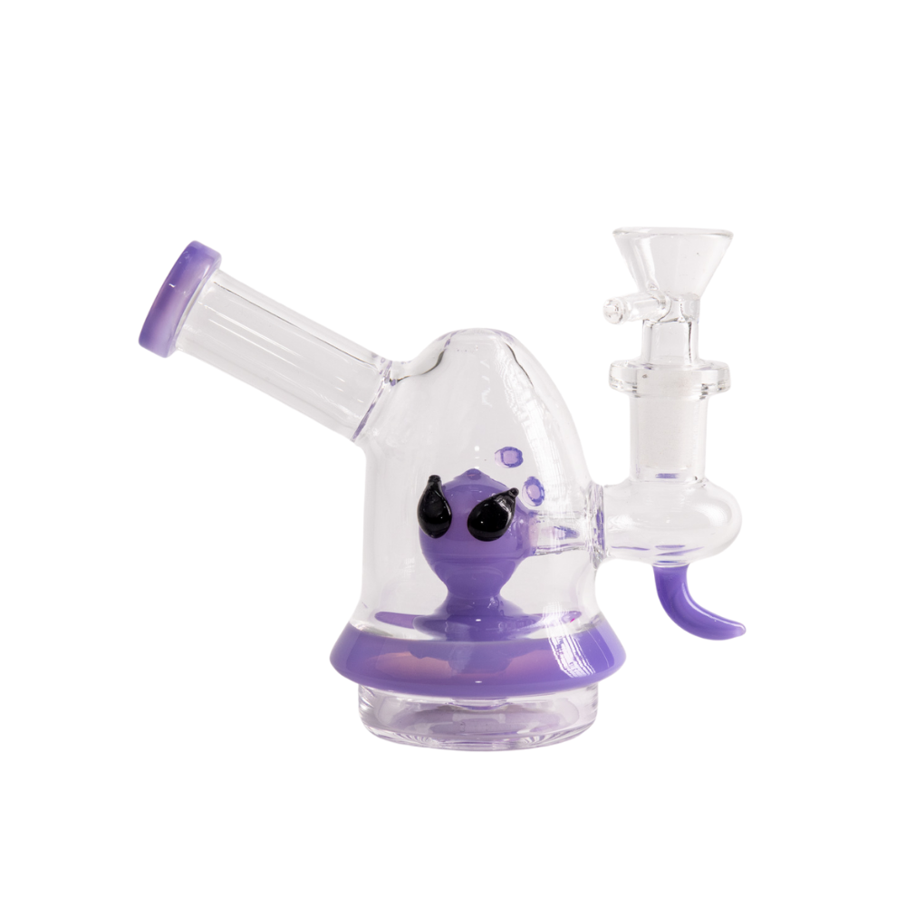 Mini Alien Glass Bong 4" Compact Quality Bong