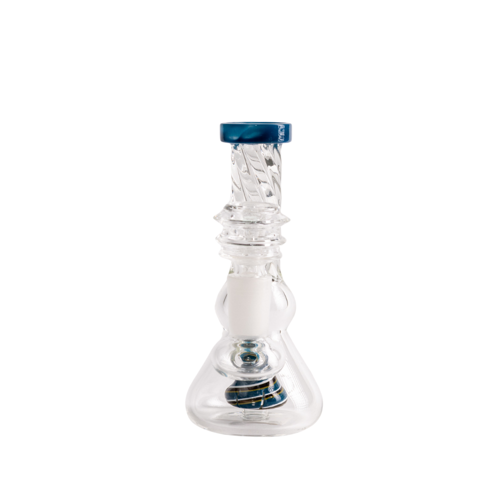 Twisted Neck Mini Bong with Colored Mouthpiece 5" Glass Bong