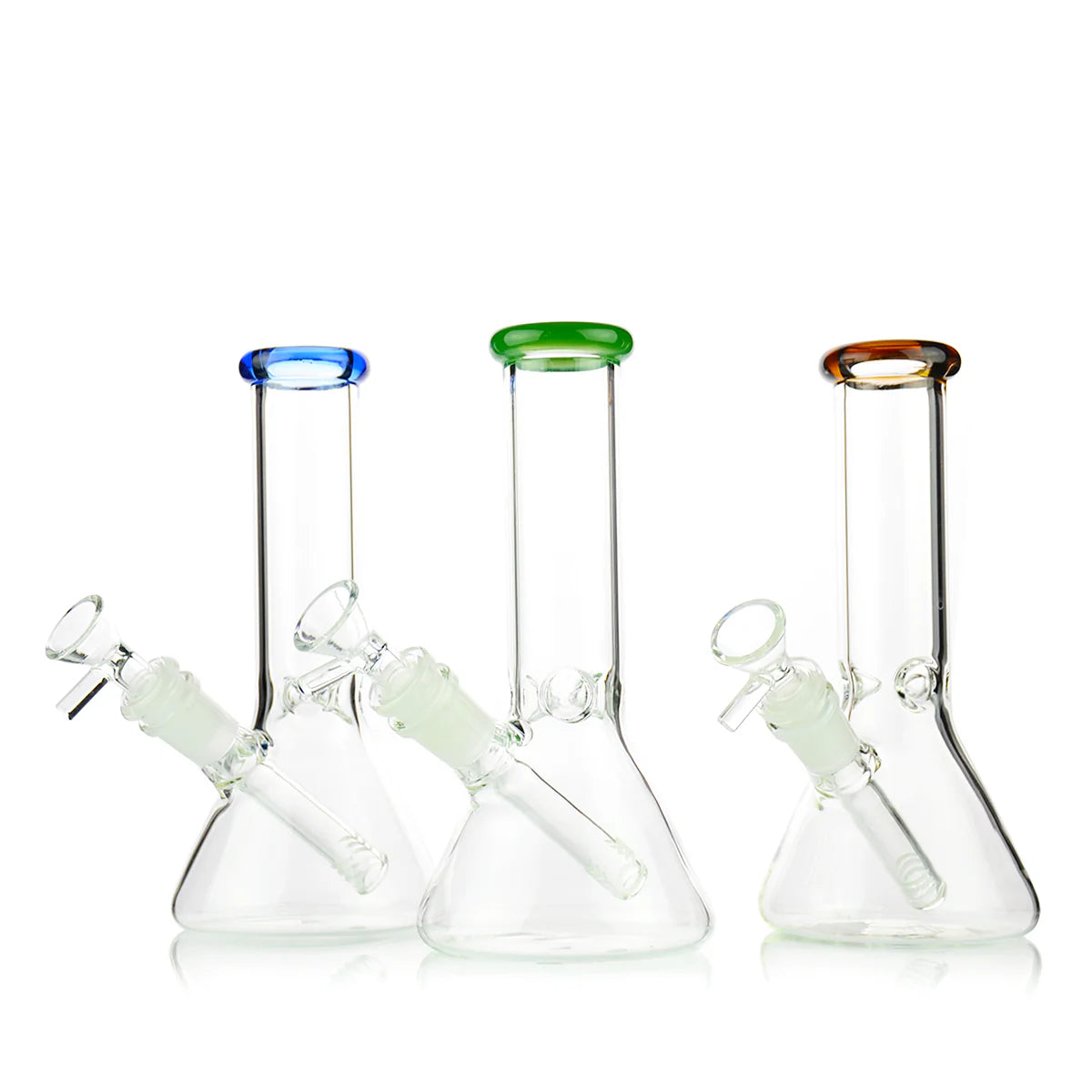 Beaker Bong 8" with Colored Mouthpiece Glass Bong