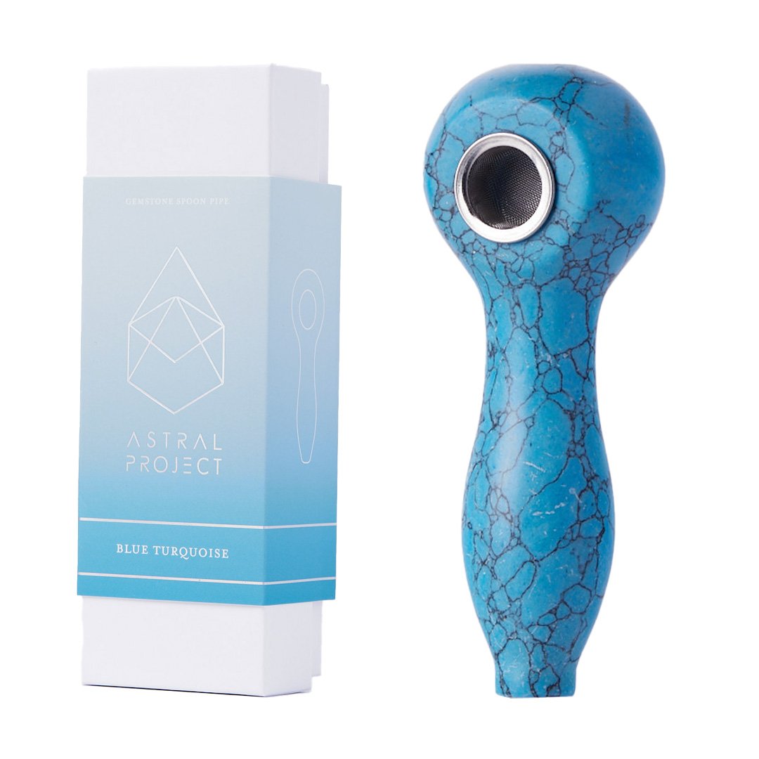 Gemstone Spoon Pipe Blue Turquoise