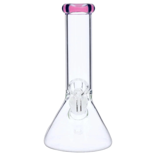 Beaker Bong 8" with Colored Mouthpiece Glass Bong
